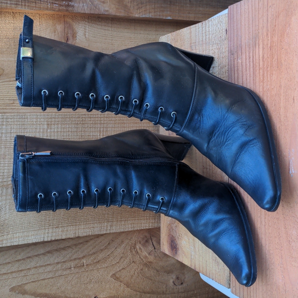 Nobel Black Leather Ankle Boots Made in Italy